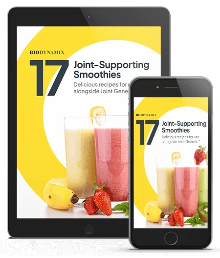 Free e-book 17 Joint-Supporting Smoothies, included with the 6-bottle Joint Genesis package